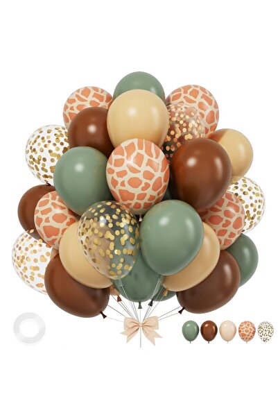 Choice 12INCH 35pcs 12 inch Sage Green Deer Print Gold Confetti Balloon Set Z...