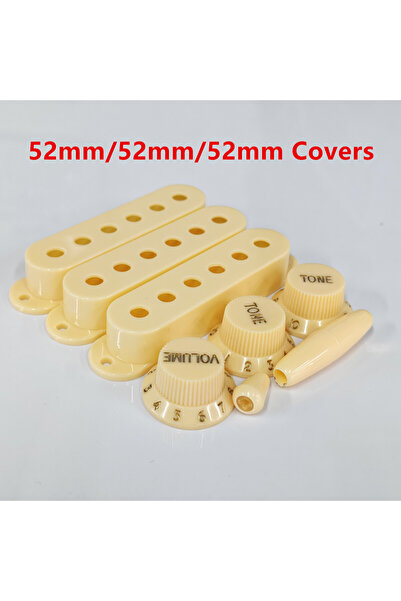 choice2 Yellow 52mm Set FLEOR Set of 52mm Single Coil kup Covers 2T1V Guitar ...
