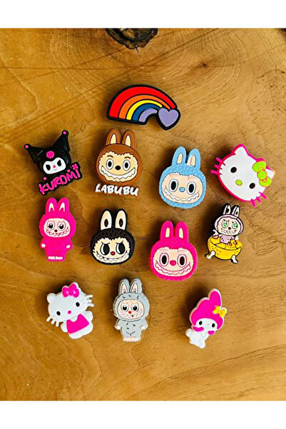 Buki'nin Atölyesi Jibbitz Terlik Süs 12'li Süper Set Labubu,hello Kitty,kurom...