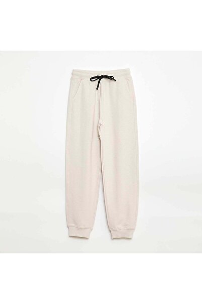 KIABI Plain Lightweight Fleece Joggers WHITE