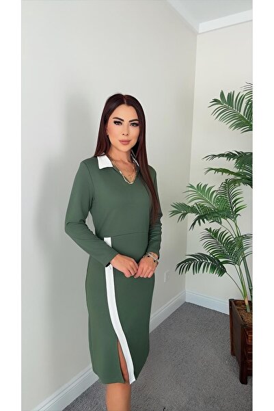 DİDEM GÜLTAKTI فستان أرفيل نسائي ميدي باللون الأخضر