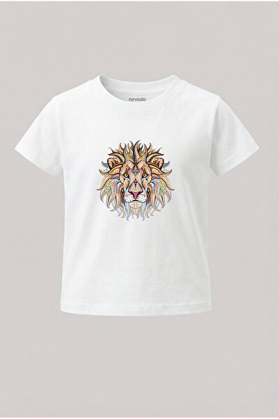 nirvoda Παιδικό μπλουζάκι με μοτίβο λιοντάρι με στάμπα