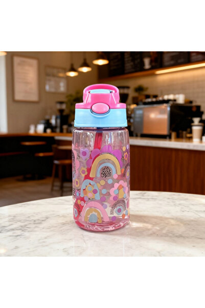 Choice Pink Kids Water Sippy Cup Kids 480ml Water Bottle with Straw and Handl...