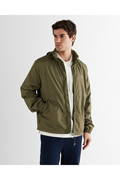 Gant Erkek Yeşil Regular Fit Kapüşonlu Rüzgarlık