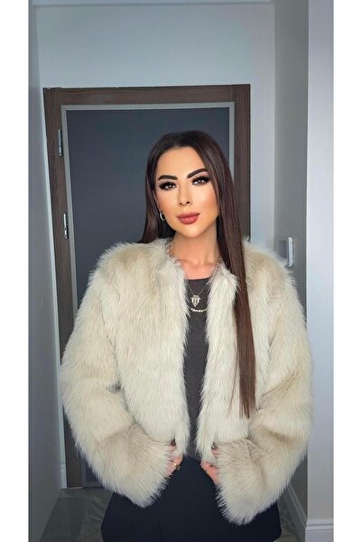 DİDEM GÜLTAKTI Mia Women's Beige Faux Short Fur