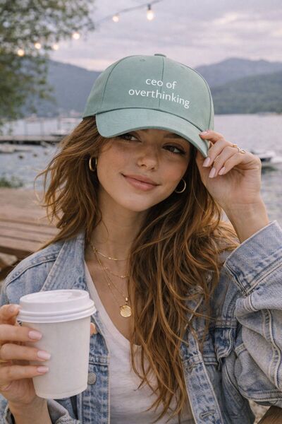 sf collection Unisex Ceo Of Overthinking Printed Sports Cap – Ρυθμιζόμενο βαμ...