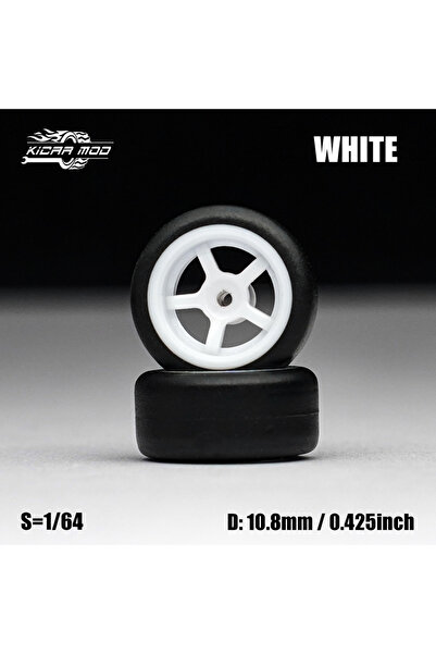 Choice MMW97 1/64 Model Car White Wheels with Fixed Tires Comes with rivets f...
