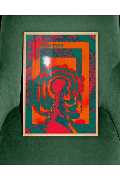 NinaStore Görünmeyeni Keşfedin Posteri: Psychedelic Soyut Duvar Sanatı / Canl...