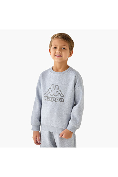 Kappa Logo Print Sweatshirt with Long Sleeves