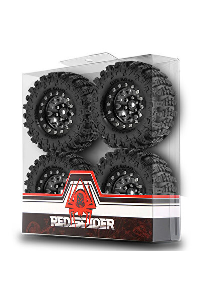 choice2 Black 1.3" Metal Beadlk Wheel Tire Set for 1/18 1/24 RC Crawler Car T...