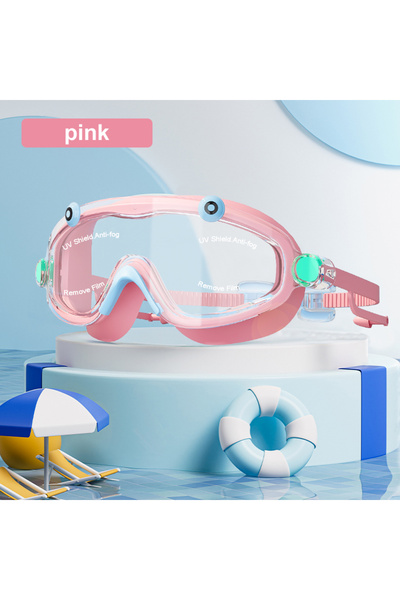 Choice3 نظارات سباحة وردية اللون مع سدادات أذن للأطفال من عمر 3 إلى 15 سنة، إ...