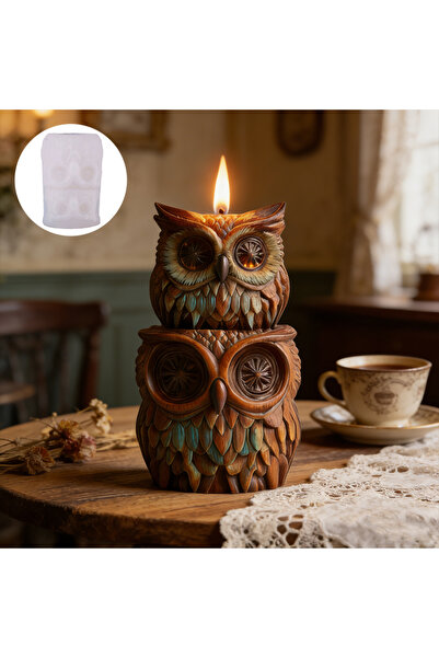 Choice Two stacked owl candle molds, reusable silicone molds, resin and plast...
