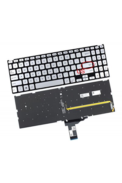 ASUS Tastatura Argintie X515J iluminata layout US fara rama enter mic