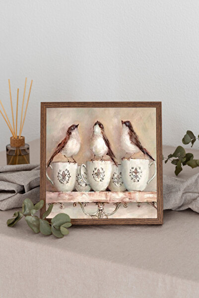 Dekorsiahome Wooden Framed Square Table Tk3492