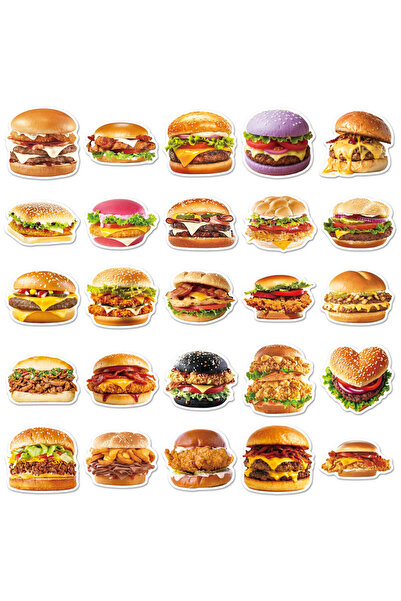 Choice ٥٠ قطعة من ملصقات الهامبرغر عالية الدقة المقاومة للماء، ملصقات جرافيتي...