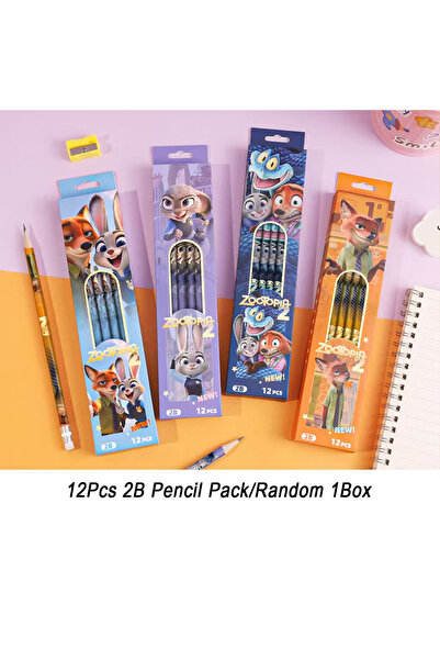 Choice1 Randomly 1Box 12Pcs Disney Zootopia 2B Pencils Wood Graphite Sketch P...