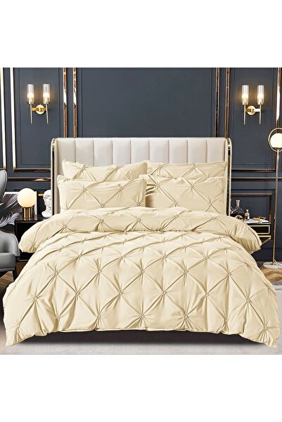 JOJO HOME Premium Duvet Cover Set set with Pleated , double bed, 6 pieces, St...