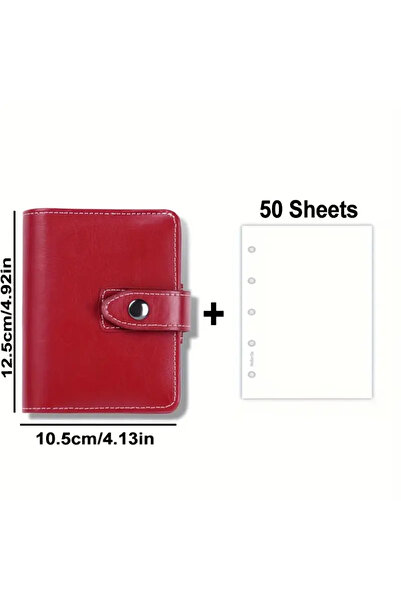 choice2 دفتر ملاحظات محمول من جلد صناعي الصناعي الأحمر A7، مناسب للسفر، للاست...