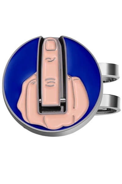 Choice DEEP BLUE Premium Magnetic Middle Finger Golf Ball Marker Cap Clip Set...