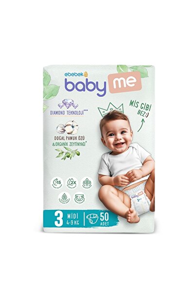 Baby&Me Midi 3 Numara Bebek Bezi 4-9 kg 50 Adet