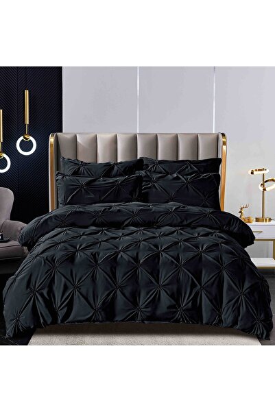 JOJO HOME Premium Duvet Cover Set set with Pleated , double bed, 6 pieces, St...