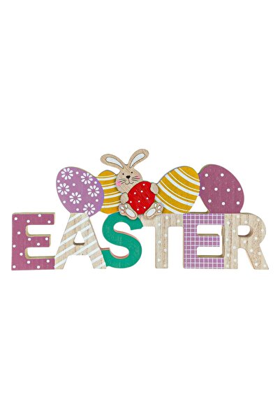 OEM Decoratiune din Lemn de Paste ”Easter” Iepure Oua 30x2.5x14.2cm