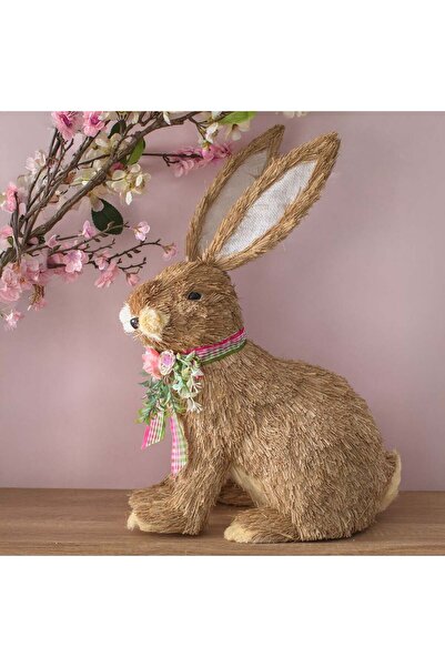 OEM Figurina Iepuras de Paste din Iarba cu Flori 22x35x55cm