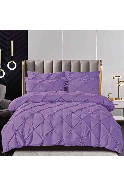 JOJO HOME Premium Duvet Cover Set set with Pleated , double bed, 6 pieces, St...