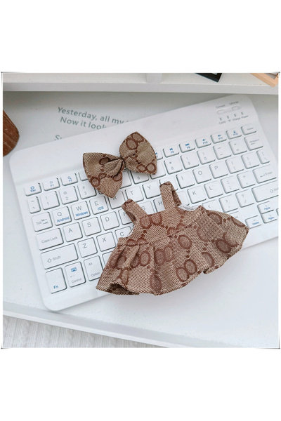 Choice5 طقم ملابس بني 104-15-17 سم لدمية لابوبو، تنورة كلاسيكية، حقيبة ساعي ا...