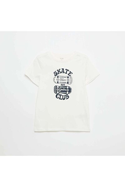 KIABI تيشيرت أبيض مطبوع رسالة