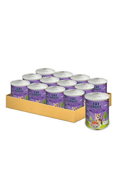 Cat Choize قطع دجاج وتونة في جيلي للقطط البالغة 400 غرام × 12