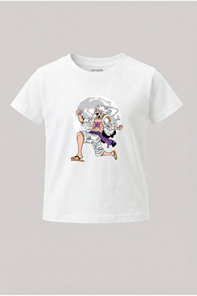 nirvoda Παιδικό μπλουζάκι Luffy White One Piece με στάμπα για παιδιά