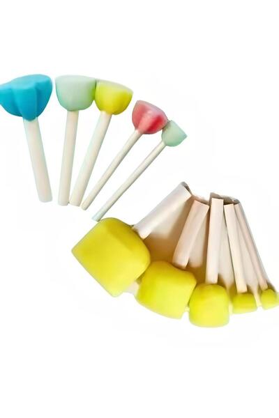 Choice 10pcs sponge brush 10pcs round Handle Dyeing Sponge Brushes Painting T...