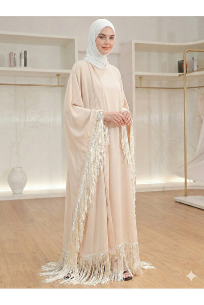 Generic OrientC Women’s Fringe High Neck Abaya – Loose Batwing One Size Maxi ...