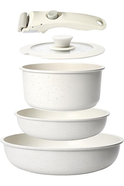 Arabest 5 Piece Nonstick Cookware Sets, Easy to Clean, Space-Saving Design, f...