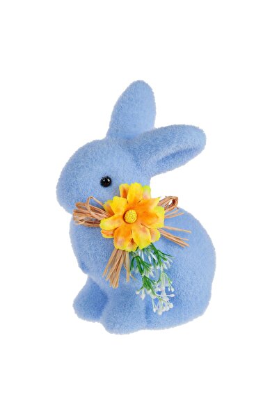 OEM Figurina Decorativa de Paste Iepure din Spuma Bleu cu Fundita Bej Floare ...