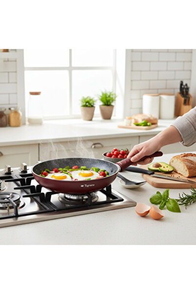 Tognana Aluminium Frying Pan 24cm – Non-Stick, Durable Granite Coating, Single Handle Cookware