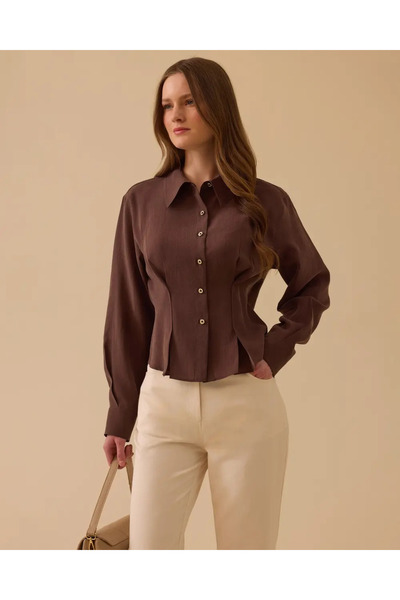 SEÇİL Gömlek - 10002611510013 Kahverengi