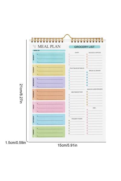 Choice A New Weekly Meal Planner Pads 52-Sheet Reusable Grery List & Food Org...