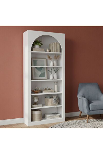 ATM MOBİLYA Mooblee - Nis Kitaplık 6 Raflı Oturma Odası, Çalışma Odası, Kütüp...