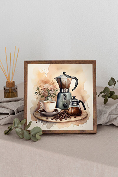 Dekorsiahome Wooden Framed Square Table Tk3462