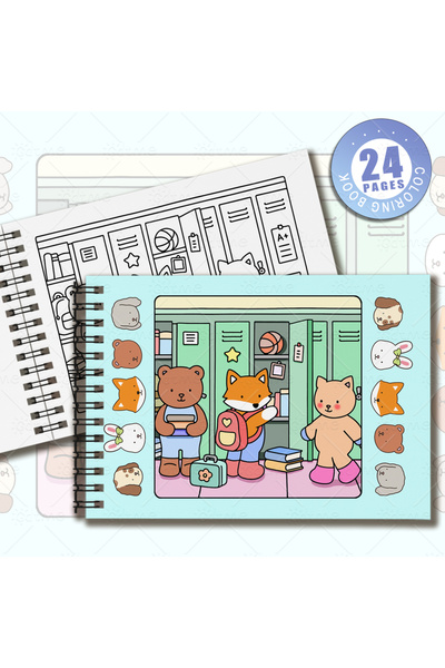 Choice كتاب تلوين إبداعي بشخصيات دببة لطيفة، مقاس 20×20 سم، 24 صفحة، غلاف حلز...