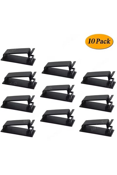 Choice1 WHITE 10pcs Self-adhesive Cable Organizer Cable Clamp Clips Holder Cl...