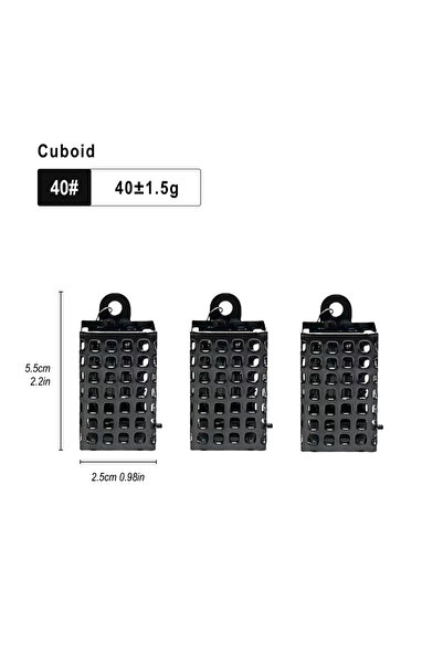 Choice1 قفص تغذية معدني مكعب الشكل لصيد الكارب، وزن 40 غرام (1.41 أونصة)، 3 ق...