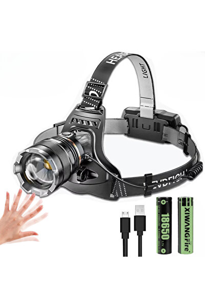 Choice3 مصباح رأس قوي مزود بمستشعر وبطارية هايناست (قطعتان) سعة 2400 مللي أمب...