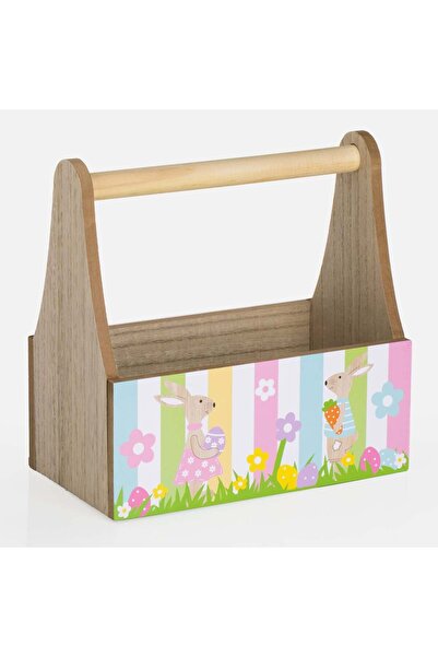 OEM Decorative Easter Box with Striped & Figurines 24x14x24cm