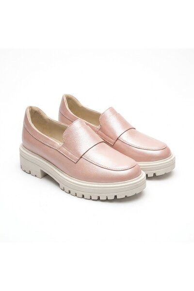 PaulStyle Γυναικεία loafers σε χρώμα nude, Florenta -208, από φυσικό δέρμα - ...