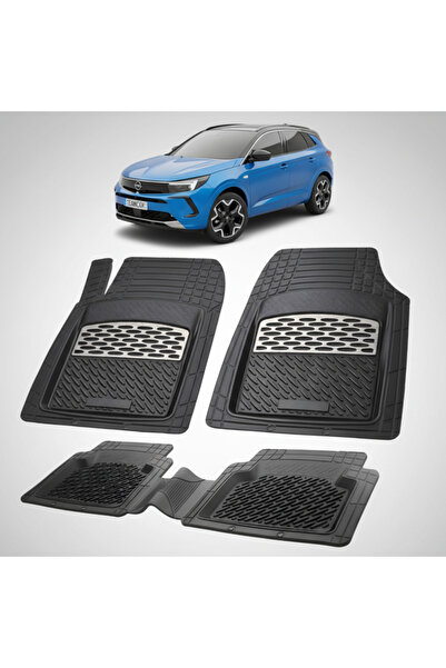 TEAMCAR Πατάκια δαπέδου Opel Grandland Συμβατά με SUV 2021-σήμερα | Ασημί