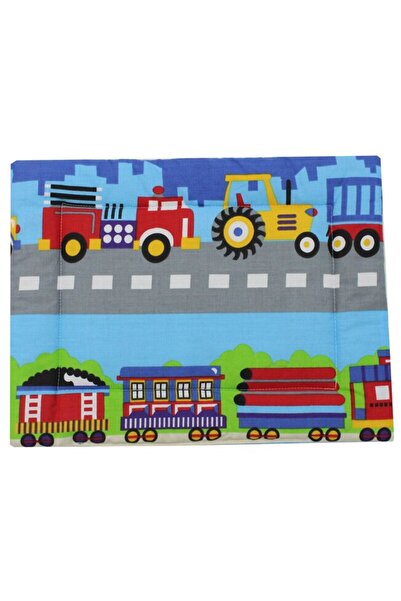 PRICHINDEL Pernă subțire, bumbac, mașini, crem, 37 x 28 cm