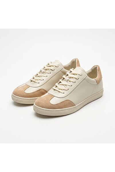 PaulStyle Beige women's sneakers, Vero-226, made of genuine Leather